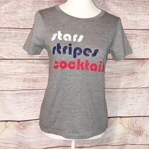 Grayson Threads Grey Stars Stripes Cocktails T-shirt Size XS